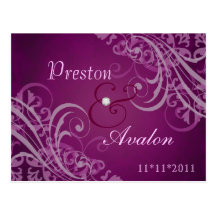 Exquisite Baroque Pink Save The Date Postcard