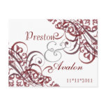 Exquisite Baroque White Save The Date Red Postcard
