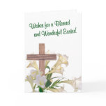 Exquisite! Easter Lilies & Wooden Cross Card