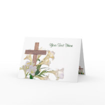Exquisite! Easter Lilies & Wooden Cross Card