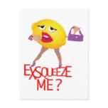 'exsqueeze me?' funny lemon humourous Postcard