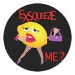 'exsqueeze me?' funny lemon humourous Sticker