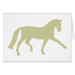 Extended Trot Dressage Horse (sage green) Greeting Cards