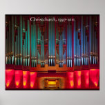 Extra large Christchurch Town Hall organ poster