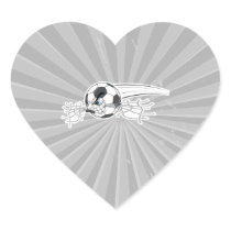 extreme aggressive soccer ball biting net heart sticker