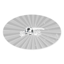 extreme aggressive soccer ball biting net oval sticker