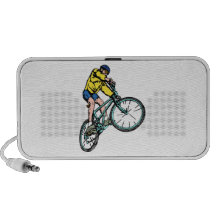 Extreme Cyclist Graphic Art Doodle Laptop Speaker