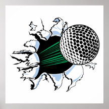 extreme golf golfball ripping through print