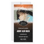 Extreme Grunge Orange Black Graduation Photo Card photo cards