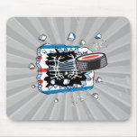 extreme ice hockey puck ripping through mousemats