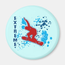 EXTREME SNOWBOARDING REFRIGERATOR MAGNETS