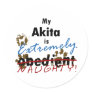 Extremely Naughty Akita Round Sticker