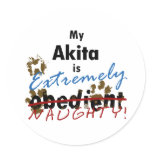 Extremely Naughty Akita stickers