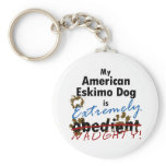 Extremely Naughty American Eskimo Dog keychains