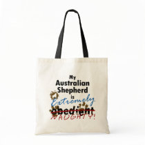 Extremely Naughty Australian Shepherd Tote Bags