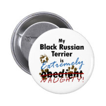 Extremely Naughty Black Russian Terrier Buttons