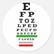 EYE CHART Gifts Round Sticker
