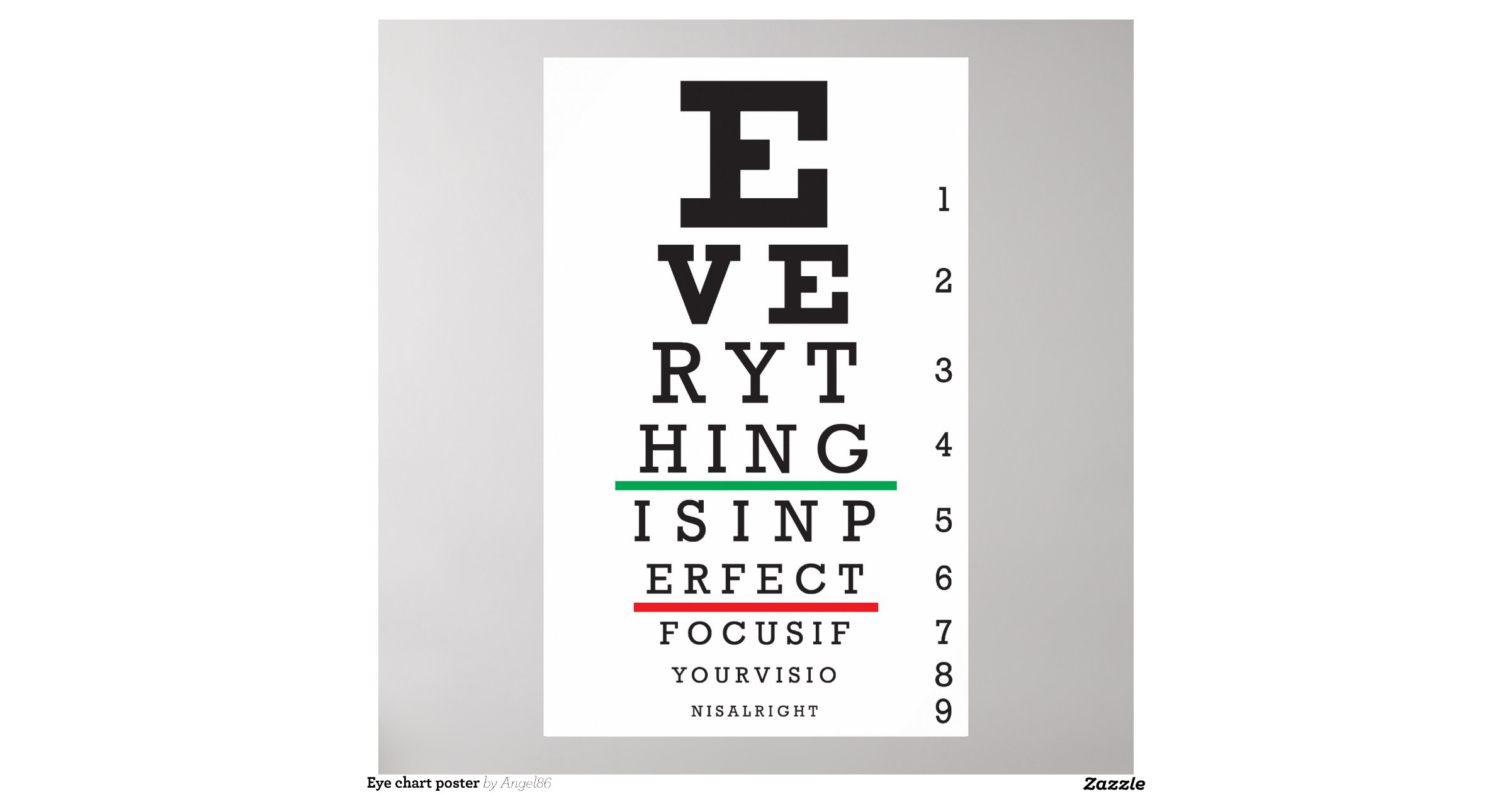 eye chart poster zazzle how to make an eye chart poster