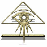 Eye of Providence Goldtone photo sculptures