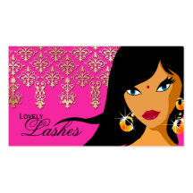 Eyelash Business Card Indian Woman Hot Pink