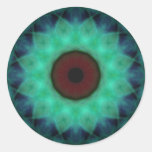 Eyesore Teal Evil Eye Round Stickers