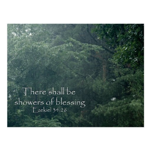Ezekiel 3426 There shall be showers of blessing. Postcard Zazzle