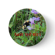 F0002 Bee on Purple Wildflowers Pin
