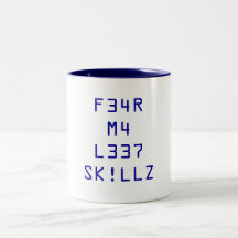F34R M4 L337 SK!LLZ MUGS