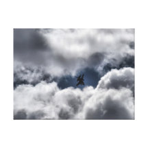 F-16 Fighting Falcon in the Cloudy Sky Canvas Print