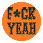 F*CK YEAH! Rallying Cry Orange Baseball Tshirt stickers