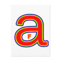 "F in A" Rainbow Post Card