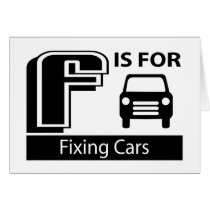 F Is For Fixing Cars Cards