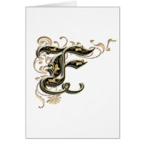 F Monogram letter card