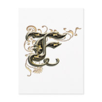 F Monogram postcard