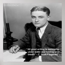 “F Scott Fitzgerald on “Good Writing” Wisdom Quote Print