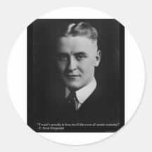 F Scott Fitzgerald Tender Curiosity Gifts & Tees Round Stickers