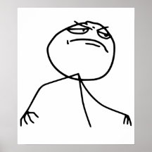 F Yea Rage Face Meme Poster