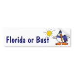 FA- Florida or Bust Snowbird Bumper Sticker bumper stickers