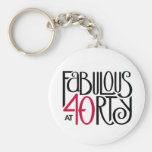 Fabulous 40 black red Keychain