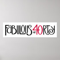 Fabulous 40 black red Long Poster