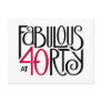 Fabulous 40 black red Postcard