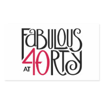 Fabulous 40 black red Rectangle  Sticker