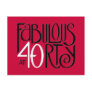 Fabulous 40 black white red Postcard