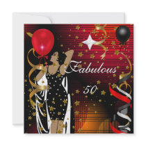 Fabulous 50 Fifty Birthday Party Black Red Stars 2