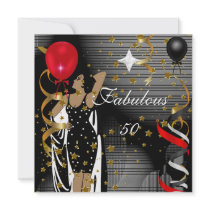 Fabulous 50 Fifty Birthday Party Black Red Stars 3