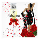 Fabulous 60 60th Birthday Party Red Roses White Personalized Announcement