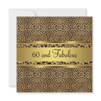 Fabulous & 60 Elegant  Leopard Gold Black Custom Invites