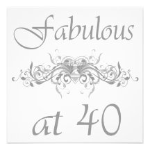 Fabulous At 40 Years Old Personalized Invite