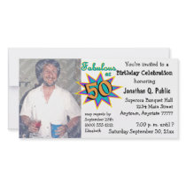 Fabulous At 50 Birthday Party Photo Invitation