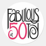 Fabulous at 50 round stickers